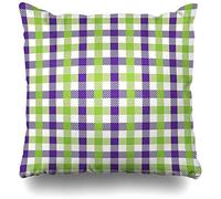 Pillow Cover Green Purple Celebration Multicolour Pattern Lime Unusual Abstract Check Checkered Cushion Case Cozy Pillowcases For Sofa Home 45X45 CM
