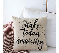 Pillow Cover Make Design Inspiration Today Amazing Hand Lettering Positive Script Typography Abstract Textures Pillowcases Washable Cushion Case For Home Bedroom 45X45 CM