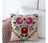 Pillow Cover Motif Heart Made Color Traditional Hungarian Pattern Folklore Signs Symbols Stylish Abstract With Sofa Cushion Cover Fashion Square Throw Pillow Case, For Outdoor, Sofa, 45x45cm