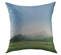 Pillow Cover Valley Rural Landscape Mountains Countryside View Field Hills Road Throw Pillows Case Breathable Pillow Protectors For Couch Sofa Home 45X45 Cm