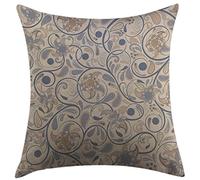 Pillow Cover Vintage Oriental Scroll With Swirling Leaves With Eastern Design Inspirations Beige Tan Slate Blue Cushion Covers Soft Pillow Protectors Easy Care Throw Pillow Case For 45x45 cm