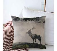 Pillow Cover Wilderness Gloomy Wild Double Tale Exposure Turned Deer Body Unusual Upside World Textures Pillowcases Comforts Cushion Covers For Bedroom Home 45X45 CM