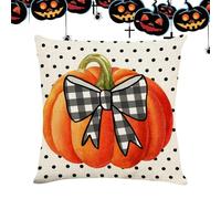 Pillow Covers - Halloween Throw Cases, Festive Home Decoration, Soft Fabric Invisible Zipper, Bedroom Sofa Party Decor, Scene Setting Holiday Season Couch Accent, 18x18 Inch Square Size Set