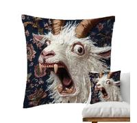 Pillow Covers - Screaming Goat Pillow Case 18x18 | Cushion Covers | Plush Decorative Throw Pillows Cover | Couch Cushion Cover For Living Room, Bedroom, Office, Apartment