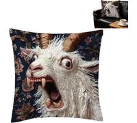 Pillow Covers - Screaming Goat Soft Protector, 17.71x17.71 Inches Square Case, Hilarious Animal Graphic, Fun Couch Decoration, Living Room Sofa Cushion Shell, Home Dorm Accessory
