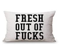 Pillow Covers with Fresh Out of f CKS Quotes 12" x 20" Lumbar Pillow Covers Home Decorative Cotton Linen Cushion Case for Sofa Couch Housewarming Family Room Décor