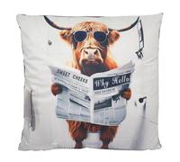 Pillow Cushion Sofa Bed Highland Cow Cool Shades Novelty Funny Loo Animal Print