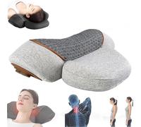 Pillow Massage Neck Hump, Traction Massager with Heat, 3 in 1 Neck Massage Pillow Heated Massages Necks Pillows Heated Traction Cervical, Memory (Light Gary)