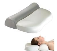 Pillow Memory Foam Pillow Ergonomic Neck Support Pillow for Sides Back and Stomach Sleepers Breathable Washable Anti Snoring (White Grey)