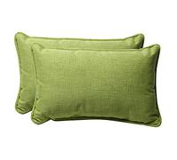 Pillow Perfect Decorative Green Textured Solid Rectangle Toss Pillows, 2-Pack