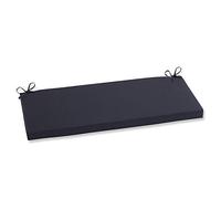 Pillow Perfect Fresco Solid Indoor/Outdoor Wicker Patio Sofa/Swing Cushion, Weather and Fade Resistant, 18" x 45", Black