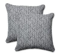 Pillow Perfect Herringbone Slate 18.5-inch Throw Pillow (Set of 2, Grey, 18.5" x 18.5"