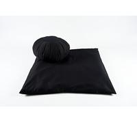 Pillow Perfect Zafu & Zabuton Meditation Set (Black Gaberdine)