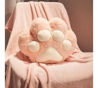 Pillow Plush Toy, Soft Kawaii Cat Paw Squishy Cuddly Toys with Plush Blanket, Cotton Reading Cushions Hugging Plushies for Sleeping Stress Relief Relaxation Home & Gifts for Kids Adults (Pink)