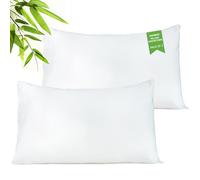 Pillow Protectors 2 Pack 48x74cm - 100% Bamboo, Double Layer with Zip Waterproof Pillow Protectors - Soft, Breathable, Hypoallergenic and Washable Cover