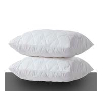 Pillow Protectors 2 Pack Cover White, Anti Allergy Zipped Pillows Protector, Quilted Pillow Case, Machine Washable, Dust & Mite Proof - 50 x 75cm
