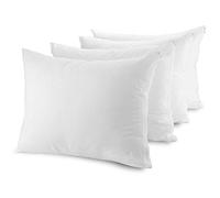 Pillow Protectors 4 Pack Anti Allergy Feather Bed Bug Proof 50x75cm - Non-Noisy Pillow Protectors with Zipped Closure Anti Dust Mite, Mildew Proof Anti Bacterial Zipped Pillow Protector, White