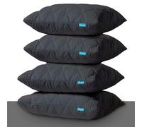Pillow Protectors 4 Pack Cover Black, Anti Allergy Zipped Pillows Protector, Quilted Pillow Case, Machine Washable, Dust & Mite Proof - 50 x 75cm