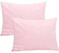 Pillow Protectors Pillowcases - 100% Egyptian Cotton Hotel Quality Pillow Cases - Super Soft Anti-Allergy & Breathable Pillow Covers - 48x74cm Baby Pink