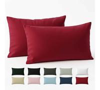Pillowcase 50 x 70 cm Reinforced Cotton (Pack of 2) - Bordeaux - Tight Fabric 57 Threads/cm² - Pillowcase 50 x 70 - Oeko Tex Certification - Dreamzie