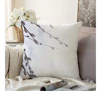 Pillowcase Double-Sıded Cushion Cover For Home Decorative Bench 45X45 Cm Sunlight Spring Sun Silhouette Bud Flowering Branches Willow Nature Clear Pussy Tree Objects