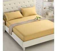 Pillowcase, Fitted Sheet Cover Solid Color Cotton Brushed Mattress Cover Fitted Bed Sheets Double Sets Bedspreads,13 Camel,pillowcase 1pc
