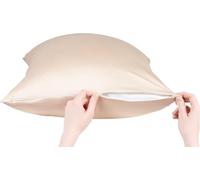 Pillowcase for Acne Prone Skin - Anti-Acne Copper Infused Bamboo Pillow Case 1pc, Dermatologist-Tested Vegan Silk Pillowcase King Size 20x36, Cooling Silky Satin Pillow Cases for Hair and Skin