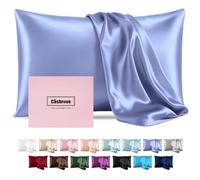 Pillowcase for Hair and Skin Mulberry Silk Soft Breathable Smooth Both Sided Natural Pillowcase with Zipper Beauty Sleep 1 Pc for Gift (Standard, Cornflower Blue)