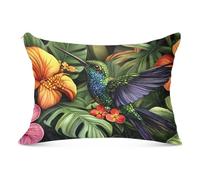 Pillowcase Hummingbird Flowers Personalised Pillow Case Breathable Cushion Cover For Home DéCor Garden Bedroom L