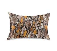 Pillowcase Snake Skin Animal Print Satin Pillow Case 100% Polyester Pillow Cover for Hair and Skin, Queen Size 20x30in 1 Pc