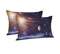 Pillowcase Ultra Soft Pillow Cases with Hidden Zipper Soft Breathable Cooling Pillow Cover Standard Pillow Covers Outer Space Galaxy Universe Pillowcase Queen Pillow Case for Sleeping 20"x30"