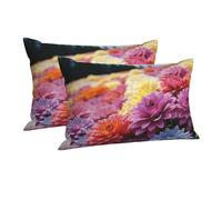 Pillowcase Ultra Soft Pillow Cases with Hidden Zipper Soft Breathable Cooling Pillow Cover Standard Pillow Covers Rainbow Flower Sea Pillowcase Queen Pillow Case for Sleeping 20"x30"