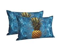 Pillowcase Ultra Soft Pillow Cases with Hidden Zipper Soft Breathable Cooling Pillow Cover Standard Pillow Covers Pineapple in the Pool Pillowcase Queen Pillow Case for Sleeping 14"x20"