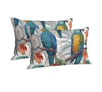 Pillowcase Ultra Soft Pillow Cases with Hidden Zipper Soft Breathable Cooling Pillow Cover Standard Pillow Covers Parrots on Branches Pillowcases Queen Pillow Case for Sleeping 20"x30"