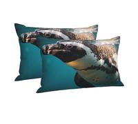 Pillowcase Ultra Soft Pillow Cases with Hidden Zipper Soft Breathable Cooling Pillow Cover Standard Pillow Covers Penguin Swimming in The Ocean Pillowcase Queen Pillow Case for Sleeping 20"x30"