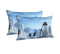 Pillowcase Ultra Soft Pillow Cases with Hidden Zipper Soft Breathable Cooling Pillow Cover Standard Pillow Covers Penguin Antarctica Ice Pillowcase Queen Pillow Case for Sleeping 20"x30"