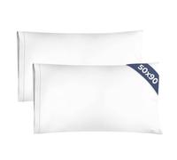 Pillowcases 2 Pack King Size 50x90 cm White, Brushed Microfiber with Envelope Closure, Extra Soft Breathable Cooling Pillow Cases, Wrinkle Free Machine Washable Pillow Covers, OEKO-TEX Certified