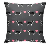 Pillowcases 45X45cm Border Collie Love Hearts Cute Dog Throw Pillow Case Outdoor Cushion Cover Indoor Pillow Case For Sisters, Mom, Best Friend