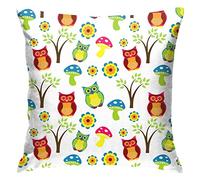 Pillowcases 45X45cm Cute Owl Pattern Super Throw Cushion Cover Durable Cushion Cover Decoration Throw Pillow Cover For Birthday Gifts, Sisters, Boys
