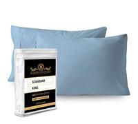 Pillowcases King 1000 Thread Count 100% Egyptian Cotton Sateen Weave Combed Pure Natural Long-Staple Sleeping Cover Soft & Silky Set of 2 Cotton Pillow Cover(Sky Blue)