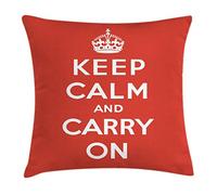 Pillowcases Red And White Composition With Keep Calm And Carry On Text And A Royal Uk Crown Cushion Cover Anti-Bacterial Pillows Cover For Housewife Decor 45×45Cm