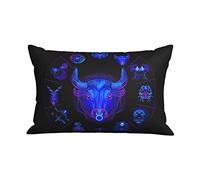 Pillowcases Taurus Neon Horoscope Circle Sofa Cushion Cover With Invisible Zipper Home Decor Decorative Pillowcases, For Indoor, Party, Bedroom, 40x60cm