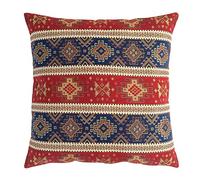 pillowerus Decorative Throw Pillow Covers Kilim Red and Blue - 20 x 20 Inches Large Outdoor Pillows, Middle Eastern Room Decor for Couch, for Window Seat, Aztec, Turkish