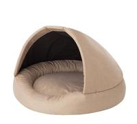 PillowPrim 2-in-1 Dog Bed and Dog House, Fabric House, Cat Cave, Dog Basket, Dog Bed, Sleeping Places, Furniture for Animals, Beige, XL: 100 x 100 x 62 cm
