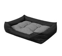 PillowPrim Dog Bed, Cat Basket, Dog Cushion in Linen Look, Dog Cushion for Medium Dogs, Raised Edges, Easy to Clean, L, 92 x 73 cm, Graphite