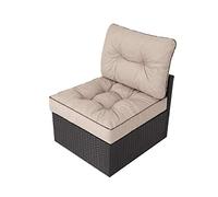 PillowPrim Garden Cushion on Garden Furniture Rattan Garden Cushion Decorative Cushion Replacement Cushion for PE Rattan Chair 60 x 60 x 40 cm Beige