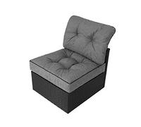 PillowPrim Garden Cushion on Garden Furniture Rattan Garden Cushion Decorative Cushion Replacement Cushion for PE Rattan Chair 60 x 60 x 40 cm Graphite