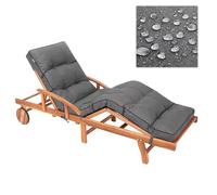 PillowPrim Lounger Cushion, Cushion for Garden Lounger 200 x 55 x 9 cm, Comfortable Deck Chair Cushion, Cushion for Sun Lounger, Cushion for Deck Chair, Quilted - Graphite