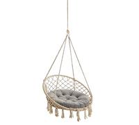 PillowPrim Velvet Cushion for Hanging Chair, Seat Cushion, Indoor, Washable, Ash Grey, 65 cm