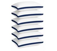 Pillows 6 Pack Hotel Quality Side Sleeper Bounce Back Bed Pillow - White Pillows 6 Pack Neck Pillow Shoulder Back Support Super Soft Firm Machine Washable Hypoallergenic (6, Hotel Pillow)